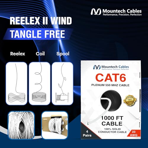 Cable Ethernet CAT6 Plenum 1000 pies Blanco miniatura 5