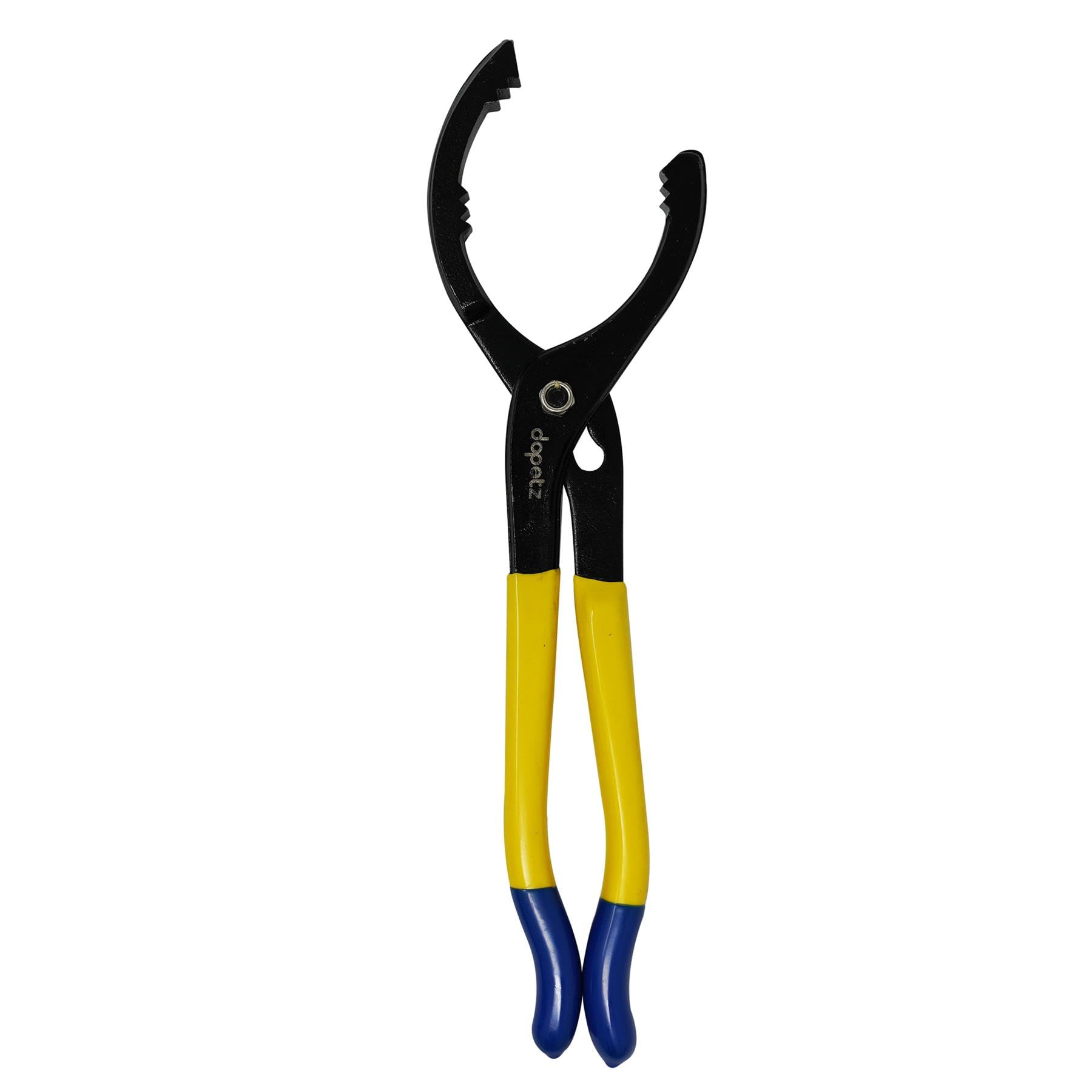 Dapetz ® 12" Adjustable Oil Filter Wrench Pliers Fits 60-115mm Filters Double-Dipped Handles for Stability Ideal for Engine Filters, Conduit, & Fittings