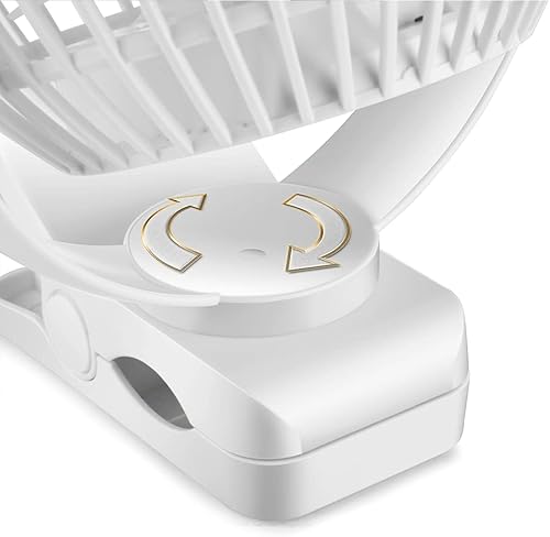 Miniatura 4 de Viniper Ventilador recargable con clip de 6 pulgadas, ventilador de escritorio de batería de 5000 mAh rotación de 360 y ventilador portátil de