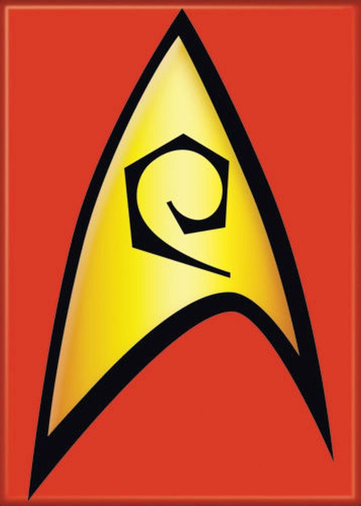 Ata-Boy Boys Black Ata- Star Trek Magnet - Star Trek Engineering Insignia 2.5" X 3.5" Magnet For Refrigerators, Whiteboards & Locker Decorations