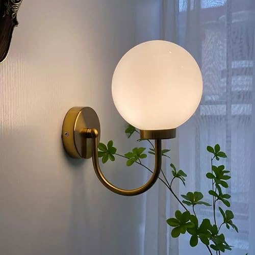 MOBYGKFY Light Luxury Glass Ball Wall Lamps Decoration Corridor Sconces with G9 Base Tricolor