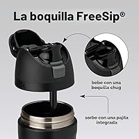 Vista 2 de Owala FreeSip - Botella de agua aislada de acero inoxidable con popote, botella de agua deportiva sin BPA, ideal para viajes, 32 onzas, muy, muy