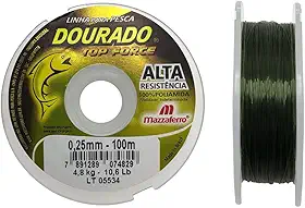 Linha Monofilamento Dourado Top Force 0,25mm 10,6lbs 100m - Mazzaferro