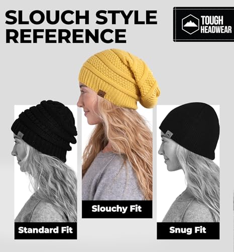 Image of Tough Headwear Slouchy Oversized Beanie Hat - Warm Winter Hats for Women - Stretch Fit Mens Beanie