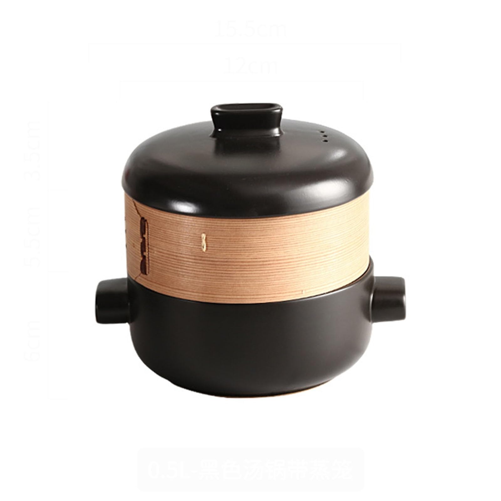 Vnook Ceramic Casserole Clay Pot, with Steamer Basket Casserole Pot, Ceramic Pot with Lid, Japanese Casserole, Stew Pot, For Shabu Shabu Home Cooking, Heat Resistant Ceramic Casserole(1.5L)