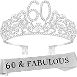 60th Birthday,60th Birthday Tiara,60 Birthday Crown,60th Birthday Decorations for Women,60th...