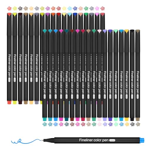 CHARSOCO Fineliner Farbe Set, 36 farbige Filzspitzenstifte mit 0.4 mm, ultrafeine Federspitze,Geeignet für Skizzen und Malerei, Tagebuchschreiben, Notizen, Comiczeichnungen und Malbücher