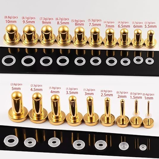 5 Pairs Set Ear Taper 18G-00g Stretching Plugs in 0.5mm Increments 316 Surgical Stainless Steel Hypoallergenic Gauges Body Piercing Jewelry3