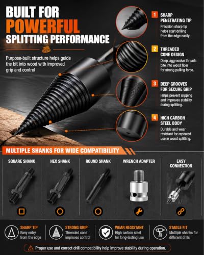 tixiboli Firewood Auger Drill Bit Set
