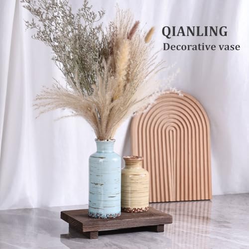 Image of Ceramic Vase Set - 3 Small Flower Vases Home Decor, Modern Rustic Farmhouse Pottery Vases for Centerpieces, Living Room, Kitchen, Shelf, Bedroom, Bathroom, Fireplace, Table Shelf and Entryway Decor