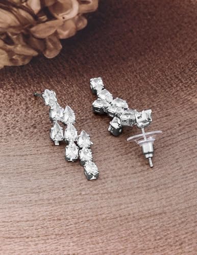 Image of Rubans Necklace Set Stylish American Diamond Zirconia Trendy Jewellery Gift for Women & Girls