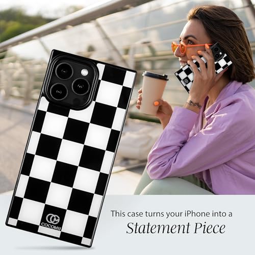 Image of COCOMII Rectangle for iPhone 15 Pro Case, Monochrome Checkered