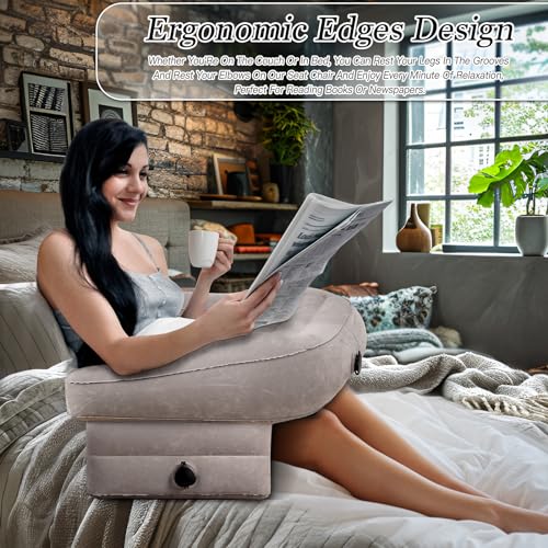 Travesseiro inflável de leitura para jogos de cama, descanso de braço grande, almofada de ar para su