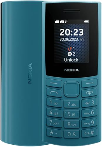 Nokia 105 4G Dual SIM Teléfono móvil GSM desbloqueado Volte Carbón Versión internacional No para AT&TCricketVerizonBoost - Azul