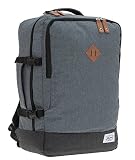 BESTWAY Cabin 40223 Retro Reiserucksack Kabinenrucksack Leichtgepäck Rucksack + Koffergurt (Grau 1700)