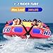 MewVeer Towable Tubes for Boating, 1-2 Riders Towables Inflatable Boat Tube for Boat Tubing, Towables Rider Deck with Full Nylon Cover for Water Sports
