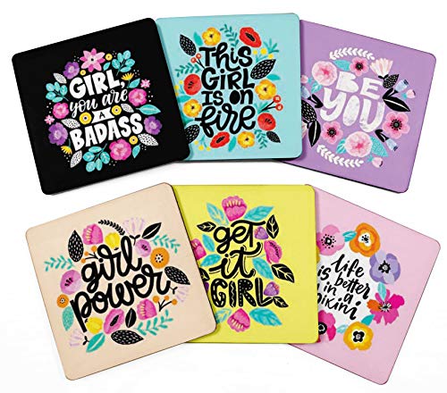 Inkdotpot Juego De 6 Posavasos Decorativo Antideslizante Base De Corcho Posavasos Cuadrados Impresos De 4 Pulgadas Fácil De Limpiar Cover