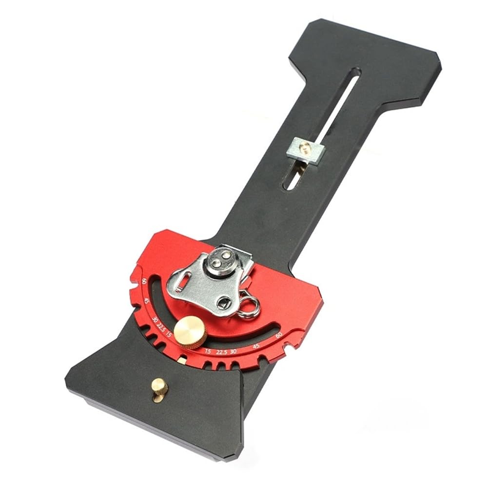Aundhegrtt Adjustable for Track Saw Angle Fence Guide 0-180 Degree Aluminum Alloy Angle Stop for Track Saw Rail Systems