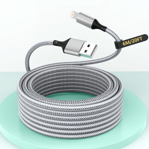 Cable Lightning trenzado de alta resistencia de 20 pies para iPhone 14
