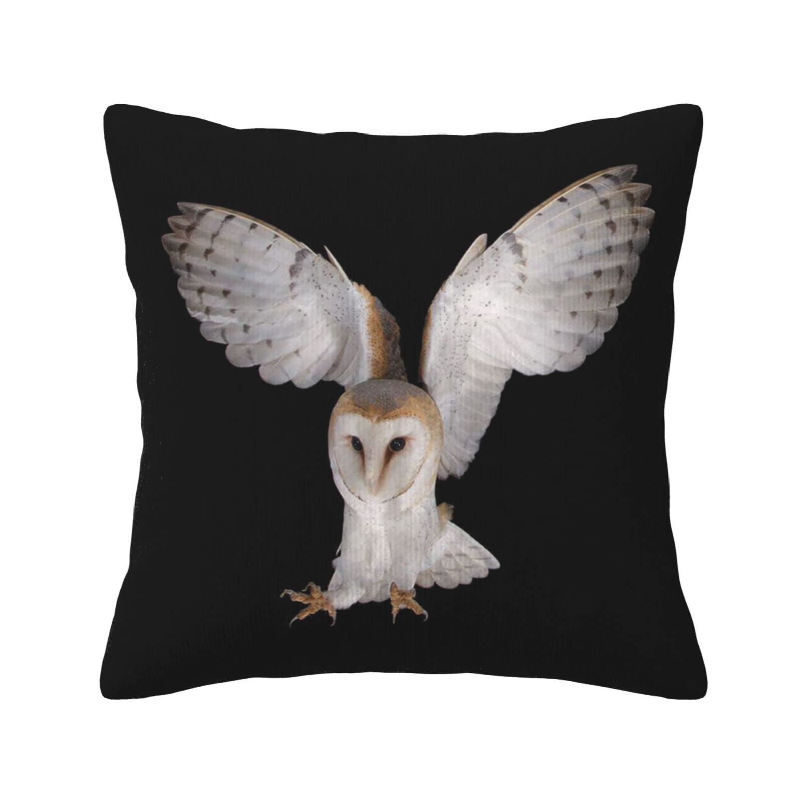 Yingd Printed Pillowcases Barn Owl Shaped Square Cushion Cover 45X45cm