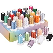 Simthread 32 Madeira Colors Polyester Embroidery Machine Thread Kit 500M 550Y Similar to Madeira Robinson-Anton Colors - Assorted Color 1