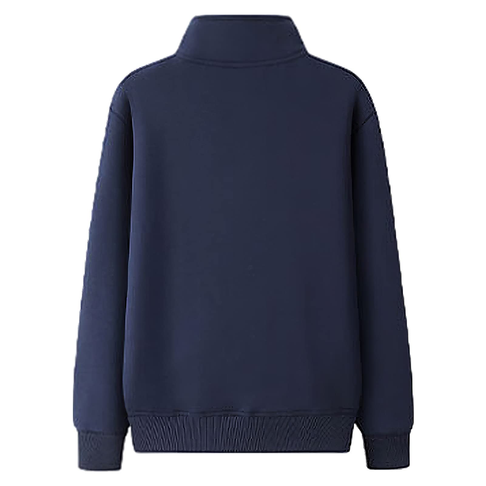 Hombre Invierno Cuello Alto Sudadera de Forro Polar con Media Cremallera Térmica Pullover Suéter con 2 Bolsillos