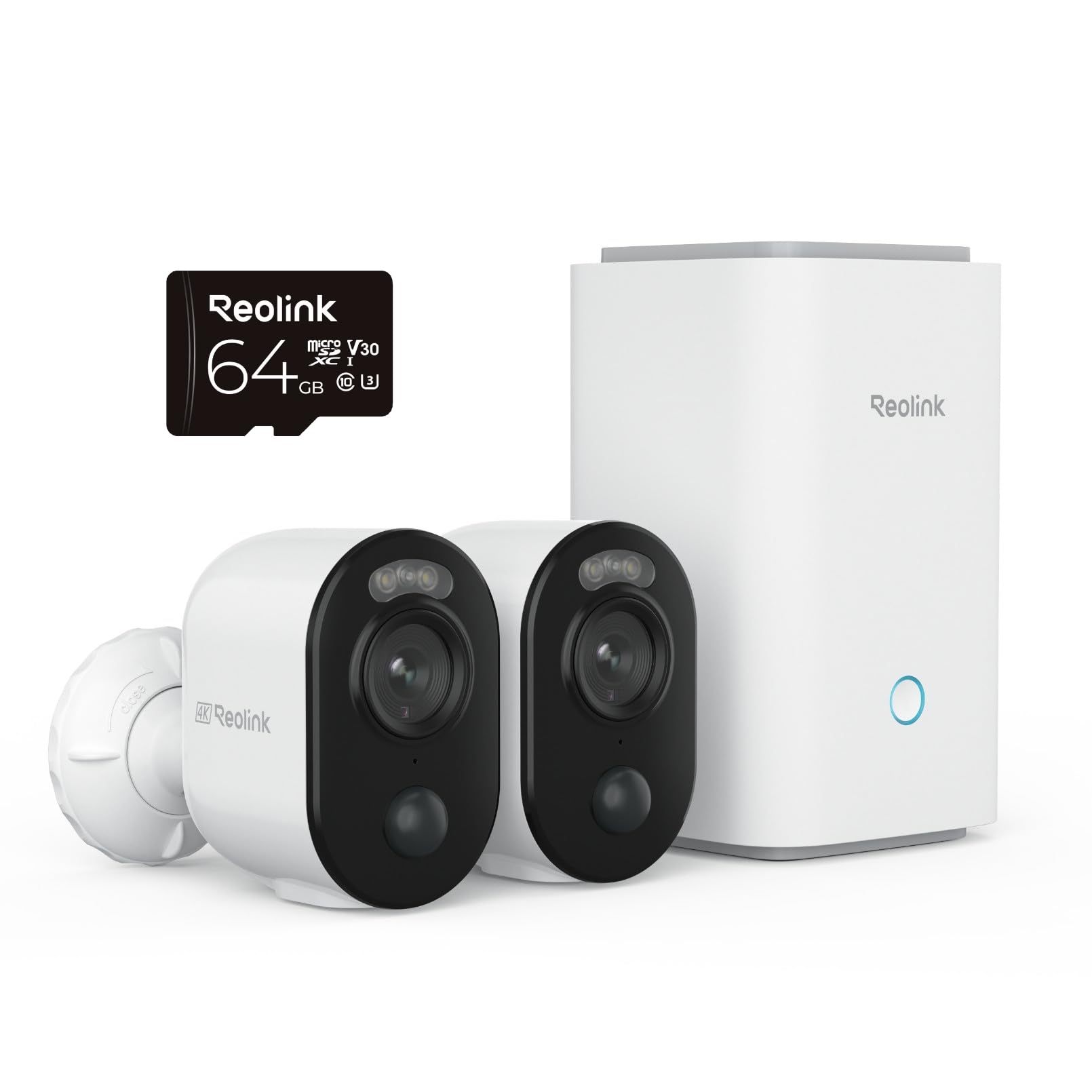 Reolink 4K Überwachungskamera Aussen Akku Set mit Home Hub, Farbnachtsicht | Zentrale Verwaltung & Lokaler Speicher, Ohne ABO, Bank-Level-Verschlüsselung, 2.4/5GHz WLAN, Argus 3 Ultra 2-Kamera-Set