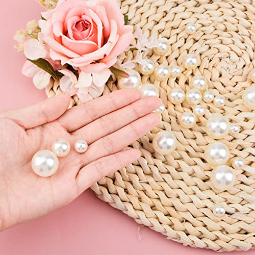 Urroma Pearl For Vase Filler, 200 Pieces 10Mm 14Mm 20Mm No Hole Pearls For Crafts Water Beads And Plastic Floating Pearls For Vases Wedding Birthday Party Home Table Decor, Beige #TOP4