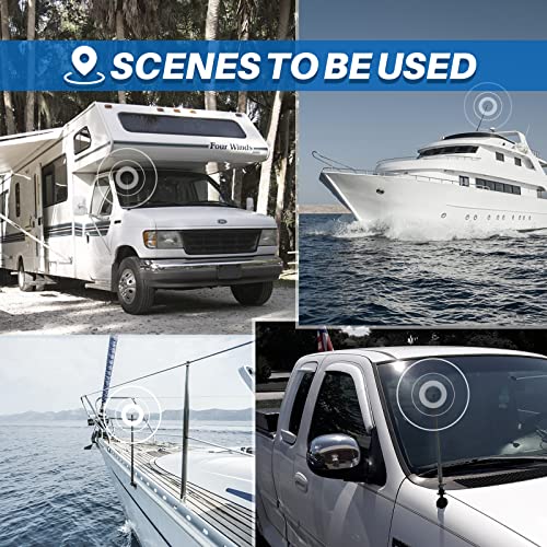 Crosship Marine Radio Antenna For Boat Radio Tractor Car Rv Atv Utv Rzr Spa - Waterproof Rubber Flexible Mast - Optimized Radio Fm/Am Reception - 16 Inch Black #TOP1