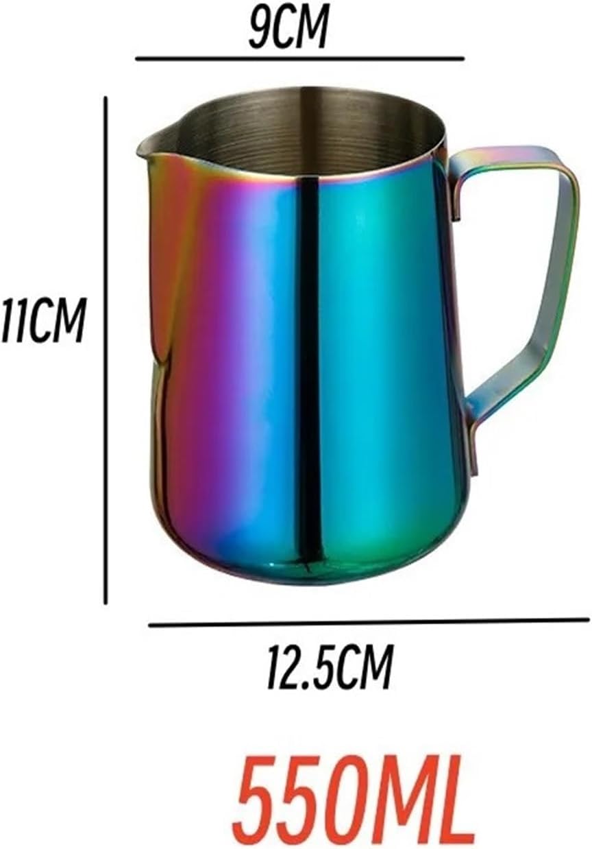 350/600/900ML Coffee Milk Pull Flower Cup Non-Stick Steaming Frothing Pitcher Cappuccino Latte Jug(900ML No Scale)