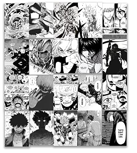 Image of VEENSHI Paper Set Of 30 Mix Anime Wall Collage Kit Manga And Color Posters(Size: A4, 300 Gsm Hard Poster)