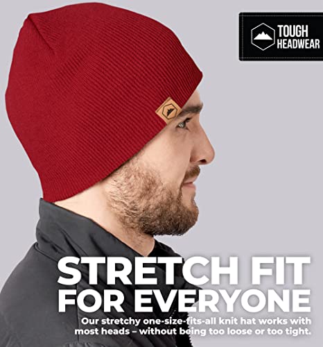Knit Beanie Winter Hats For Men And Women - Toboggan Cap For Cold Weather - Warm, Soft & Stretchy Daily Ribbed Acrylic Stocking Hat - Lightweight & Stylish Ski, Skate & Snow Caps Maroon #TOP4