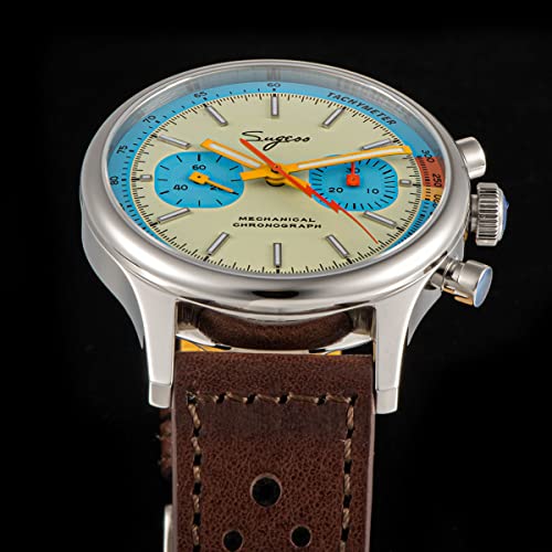 Sugess 1963 Pilota Cronografo Meccanico Uomini Orologi Gabbiano ST19 Swanneck Movimento A Carica Manuale Orologio Da Polso, Colore 1. - 4