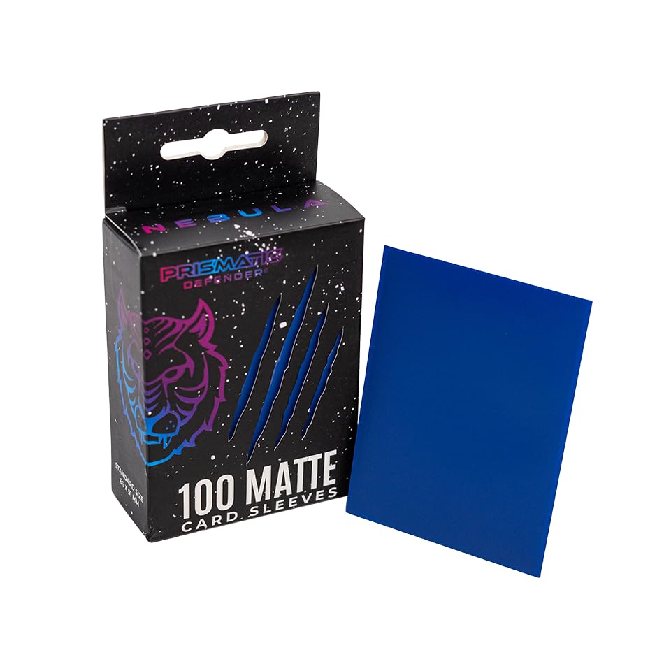 PRISMATIC DEFENDER® Nebula/Medium Blue Matte Card Sleeves – 100 Pack Standard Size Sleeves for TCG & Trading Cards – Compatible with Magic The Gathering (MTG), Lorcana, Digimon : Toys & Games