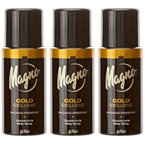 Magno Desodorante «Spray Gold» Fragancia Irresistible, Pack of 3