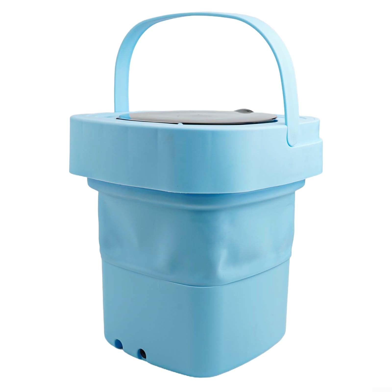 Kleine Waschmaschine 8,5L Kunststoff Robust(Blue) | 8,5L Fassungsvermögen, faltbares Design, Blaulicht-Funktion, Timer-Steuerung, plastikresistent