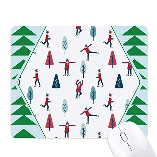 Tapis de souris sport et skateboard en caoutchouc vert sapin illustré