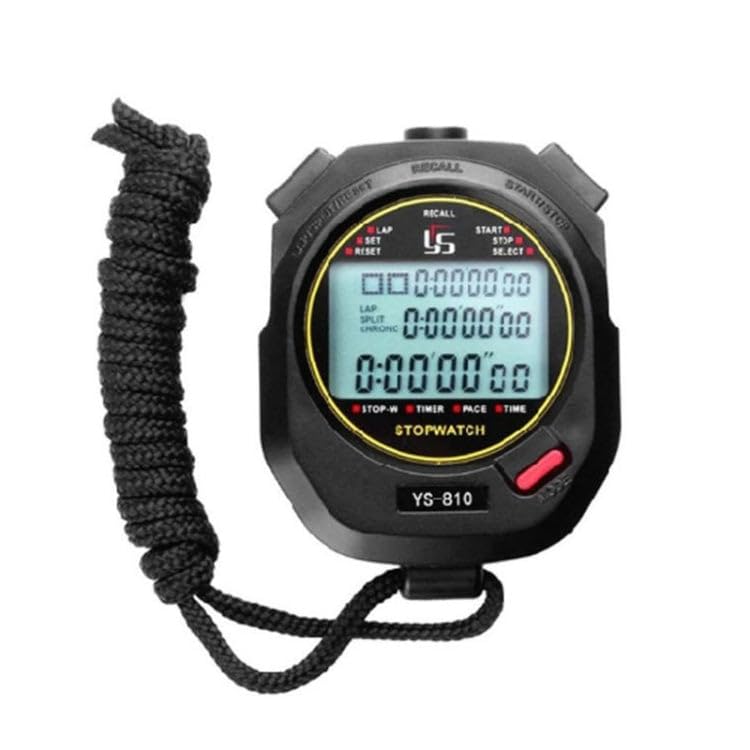 Electronic Stopwatch Timer Track and Field Training Running Watch | YS-810 10 Memories (Black)-image-14