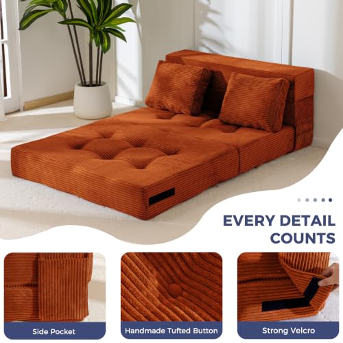 Image of MAXYOYO Convertible Sofa Bed, Fold Out Sofa Couch with Pillow for Adults