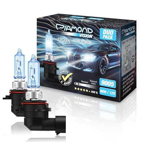 Diamond Vision 2x HB3 12V 55W | 4200K extra bright| Halogen car headlights | Extremely durable | Replacement bulbs for automotive