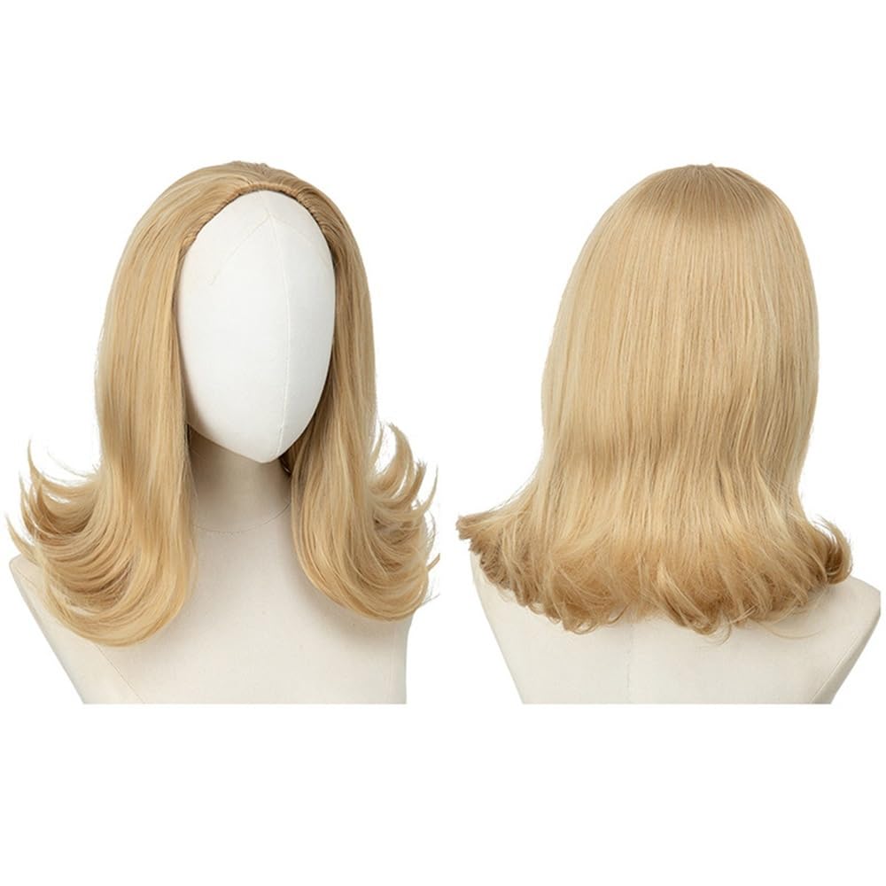 Perruques cheveux humains femme perruque courte bouclée bright gold