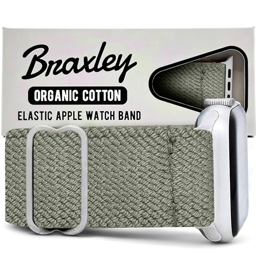 Braxley Bands - Organic Cotton Watch Bands For Women and Men, Compatible With All Apple Watch Sizes and Series - Washable, Sweat-Absorbent, Breathable Fit, Elastic Smart Watch Bands
