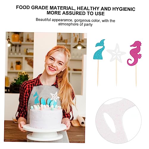 Luxshiny 24 Peças Inserção De Bolo Com Glitter Palhetas De Bolo De Chocolate Palito De Cupcake Toppe