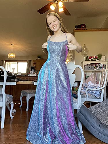 Yinyyinhs Glitter Satin Black Prom Dresses For Women Spaghetti Straps Slit Evening Formal Ball Gowns With Pockets Size 14 #TOP6
