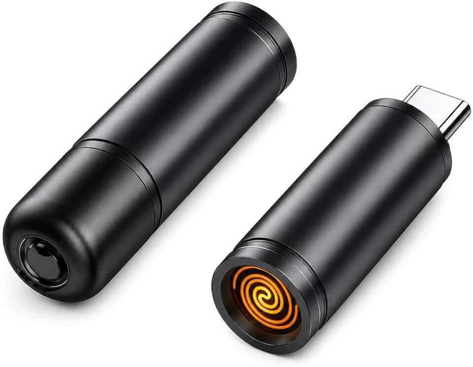 Gshield Mini Acendedor Isqueiro Elétrico Portátil Armor USB-C para Celular, Preto