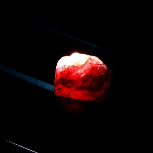 Miniatura 4 de GEMHUB Cristal curativo natural de espinela roja cruda pequeña, piedra suelta de 2.80 quilates, M, Gema, espinela birmana
