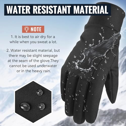 OZERO Winter Warm Gloves for Men: Cold Weather Lightweight Touchscreen Gloves - Thermal Glove Windproof Anti-Slip for Running Cycling Driving(X-Large) - Thumbnail 2