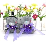 Juguete de Peluche 1 joyería par Felpa Encaje Vestido de Novia de la muñeca del Oso del Coche Pareja Interio Nupcial del Regalo del Partido del Flotador de la decoración de los bebés de Juguete