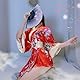 TINAYAUE Frauen Sexy japanische Schlafanzüge Traditioneller japanischer Kimono Pyjama Leichtes Pyjama Set mit Fliege Bedruckter Kimono Bademantel Rollenspiel Dessous Set Geisha Cosplay Unterwäsche