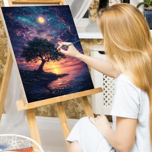 Activite manuelle adulte peinture numero grand format 70x100cm pour salon - 3